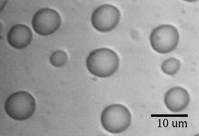 10 micron water droplets